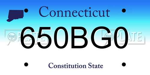 650BG0 Connecticut License Plate