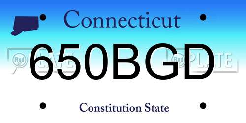 650BGD Connecticut License Plate