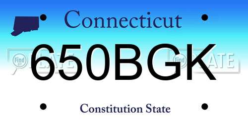 650BGK Connecticut License Plate