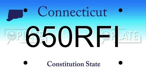 650RFI Connecticut License Plate