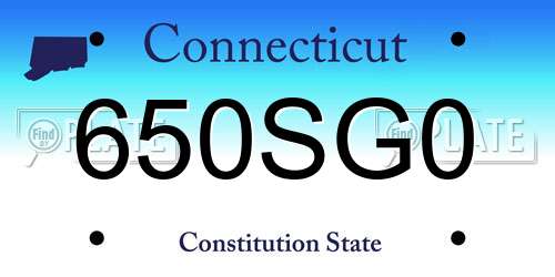 650SG0 Connecticut License Plate