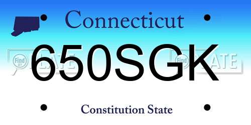 650SGK Connecticut License Plate