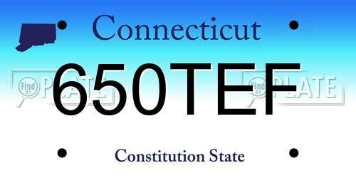 650TEF Connecticut License Plate