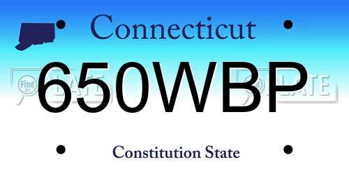650WBP Connecticut License Plate