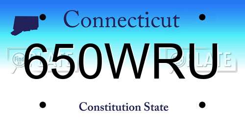 650WRU Connecticut License Plate