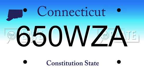 650WZA Connecticut License Plate