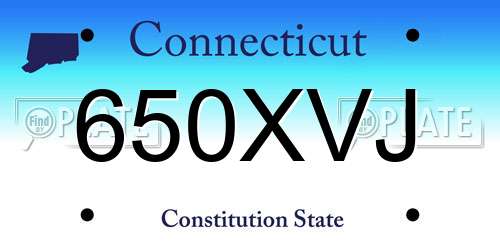 650XVJ Connecticut License Plate