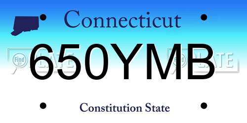 650YMB Connecticut License Plate