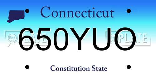 650YUO Connecticut License Plate