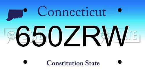 650ZRW Connecticut License Plate