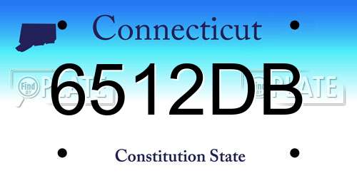 6512DB Connecticut License Plate