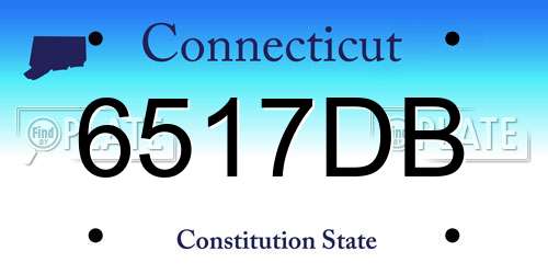 6517DB Connecticut License Plate