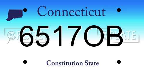 6517OB Connecticut License Plate