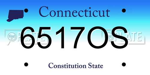 6517OS Connecticut License Plate