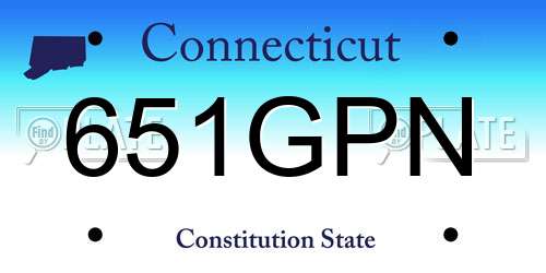 651GPN Connecticut License Plate