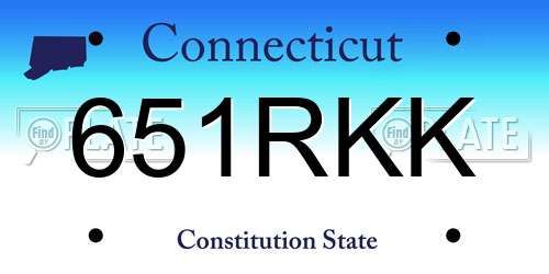 651RKK Connecticut License Plate