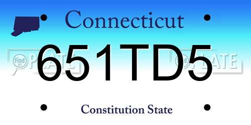 651TD5 Connecticut License Plate