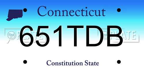 651TDB Connecticut License Plate