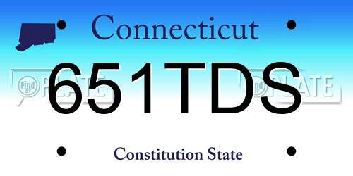 651TDS Connecticut License Plate