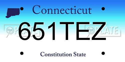 651TEZ Connecticut License Plate