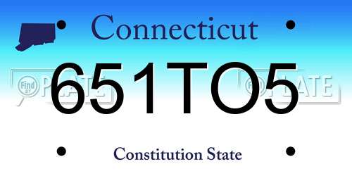 651TO5 Connecticut License Plate
