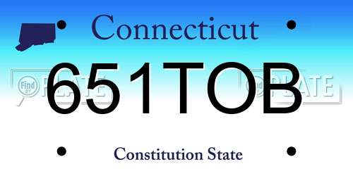 651TOB Connecticut License Plate
