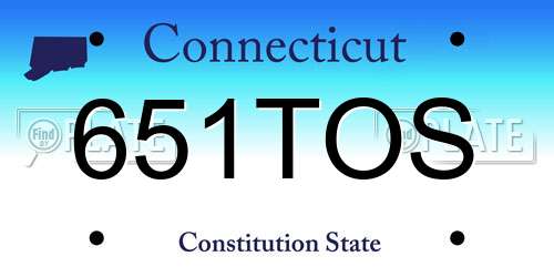 651TOS Connecticut License Plate