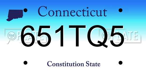 651TQ5 Connecticut License Plate