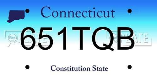 651TQB Connecticut License Plate