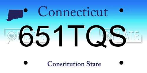 651TQS Connecticut License Plate
