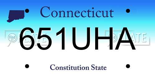 651UHA Connecticut License Plate