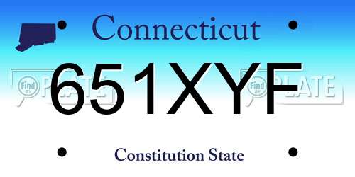 651XYF Connecticut License Plate