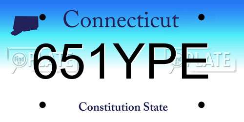 651YPE Connecticut License Plate
