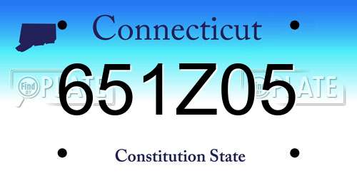 651Z05 Connecticut License Plate