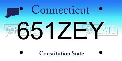 651ZEY Connecticut License Plate