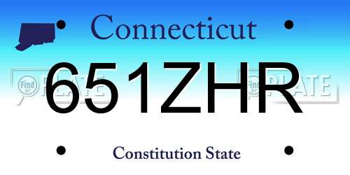 651ZHR Connecticut License Plate