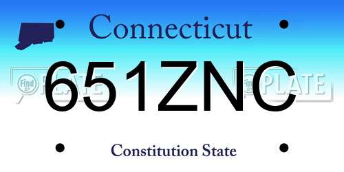 651ZNC Connecticut License Plate