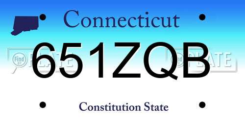 651ZQB Connecticut License Plate