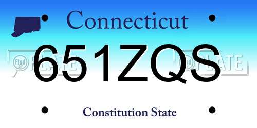 651ZQS Connecticut License Plate