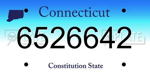 6526642 Connecticut License Plate
