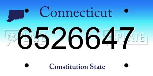 6526647 Connecticut License Plate
