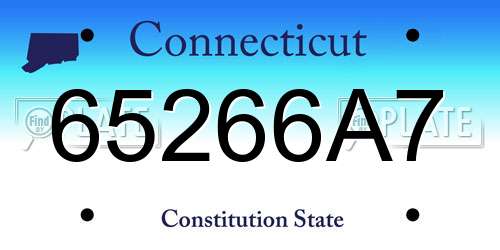 65266A7 Connecticut License Plate