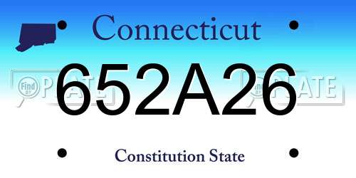 652A26 Connecticut License Plate