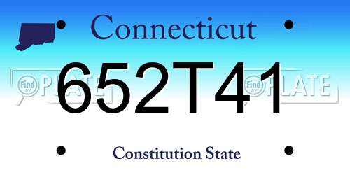 652T41 Connecticut License Plate