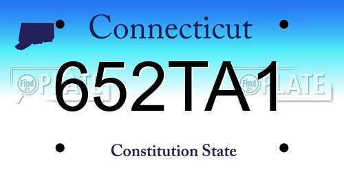 652TA1 Connecticut License Plate