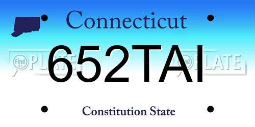 652TAI Connecticut License Plate
