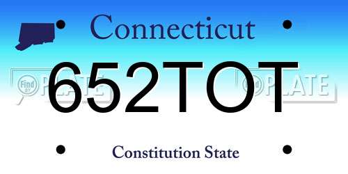 652TOT Connecticut License Plate