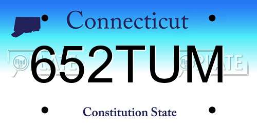652TUM Connecticut License Plate