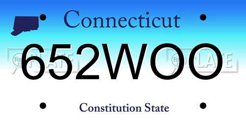 652WOO Connecticut License Plate