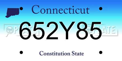 652Y85 Connecticut License Plate